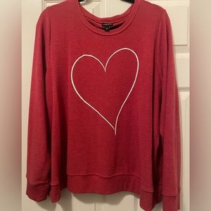 Red Heart Brushed Pullover Sweatshirt